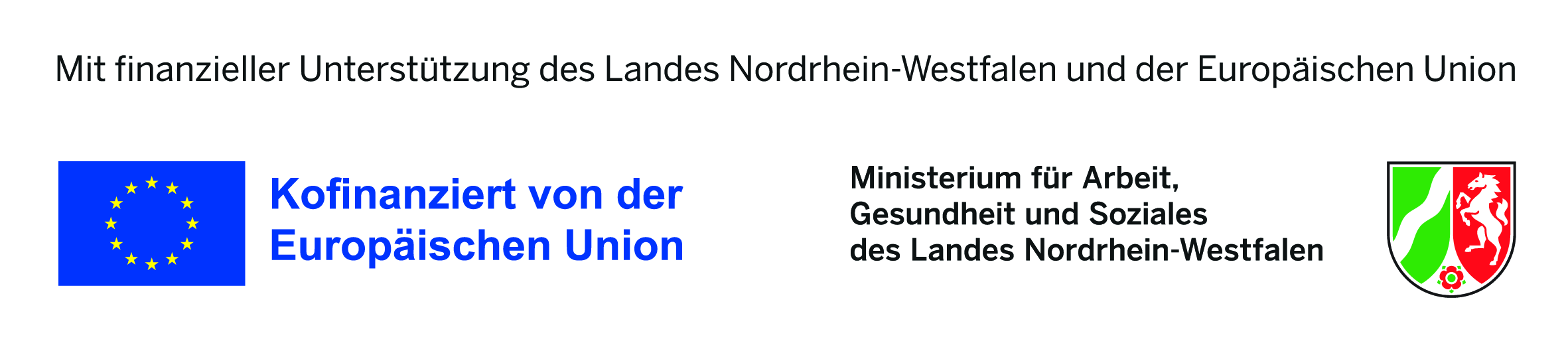 REACT-EU-, ESF in NRW und MAGS-Logos